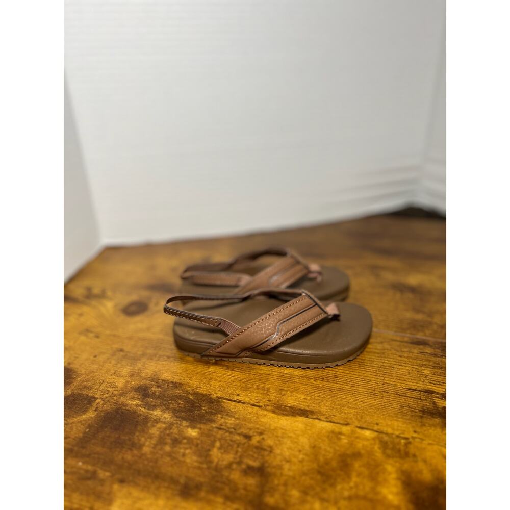 Wonder Nation sz 7-8 toddler little boys brown casual foam comfort flip flop